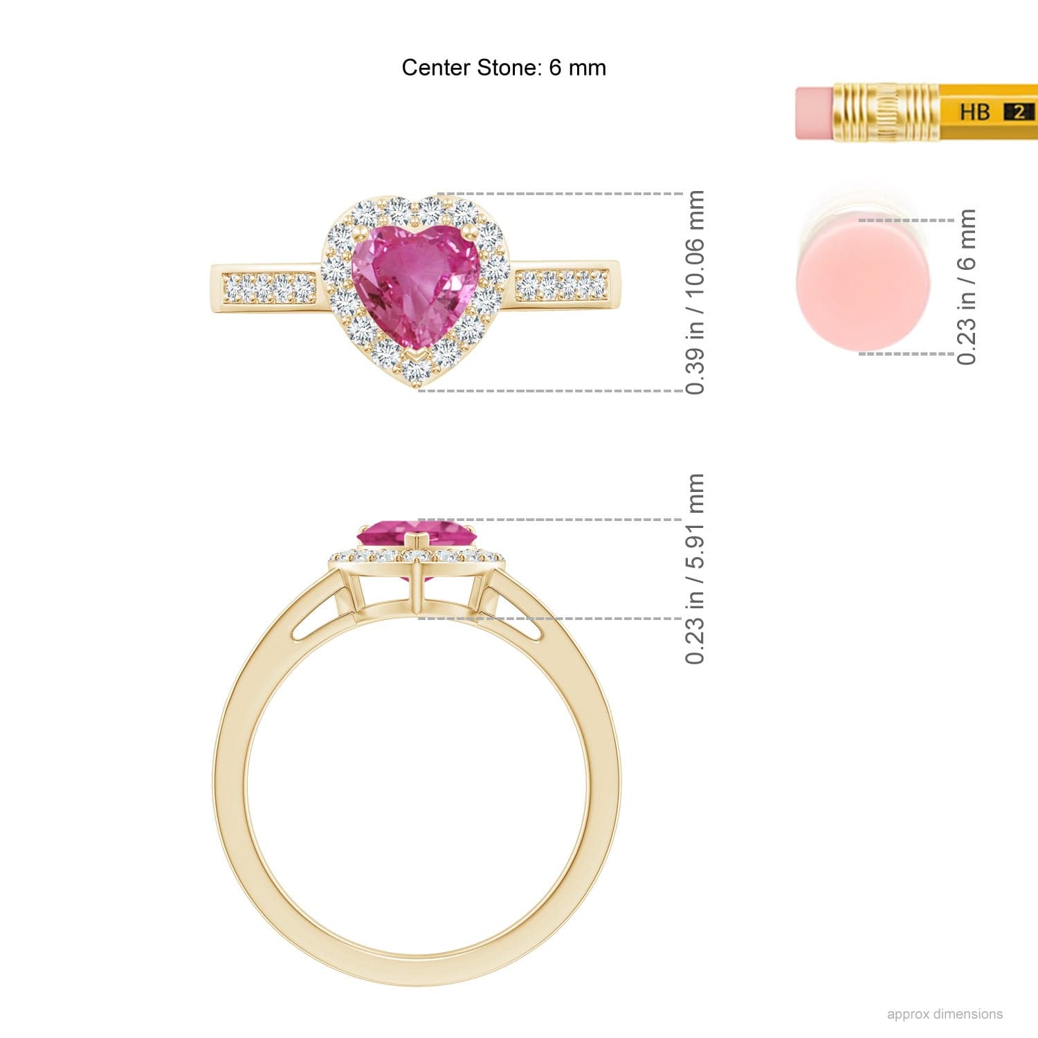 Heart-Shaped Pink Sapphire Halo Ring with Diamond Accents image 5
