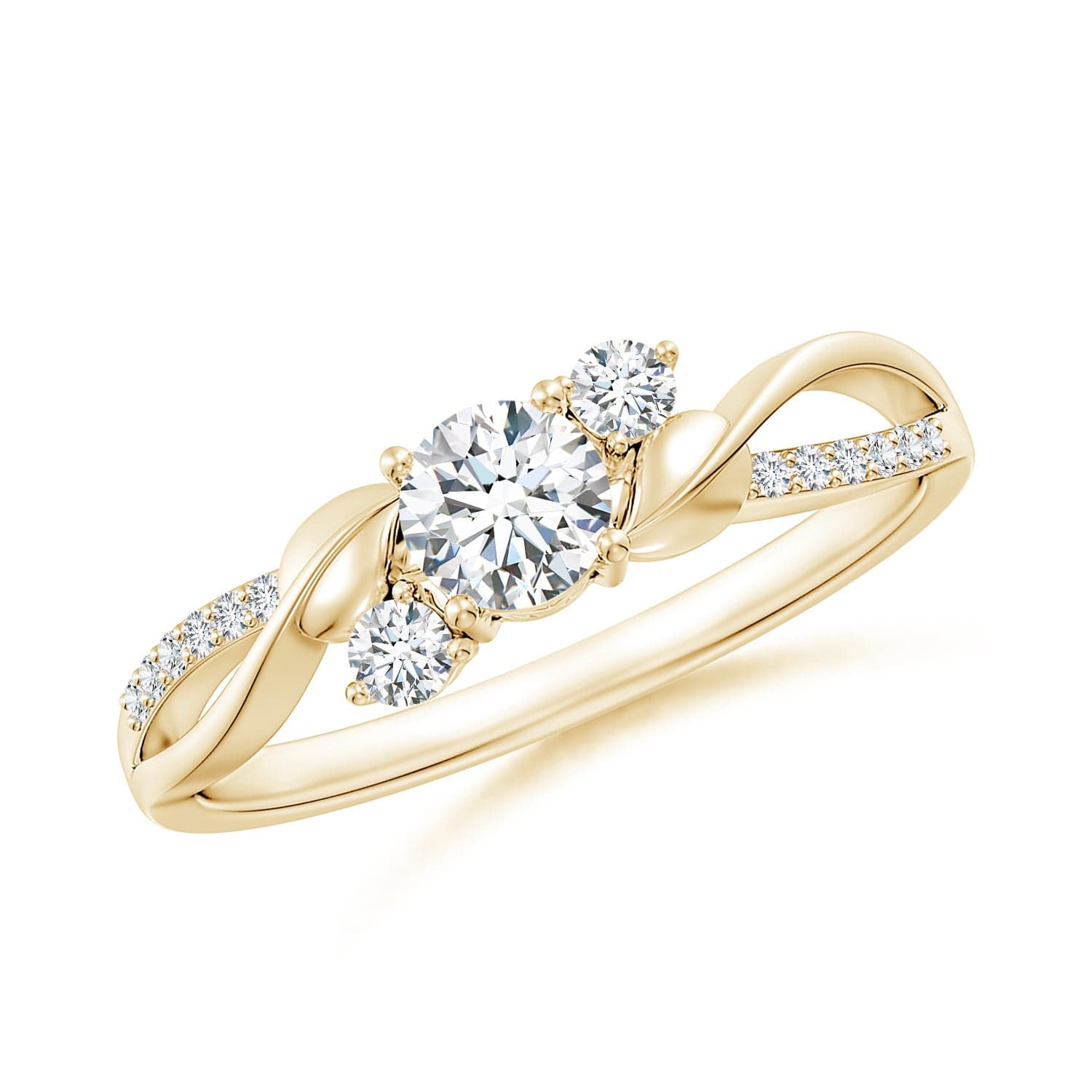 Lab-Grown Three Stone Diamond Twisted Vine Ring