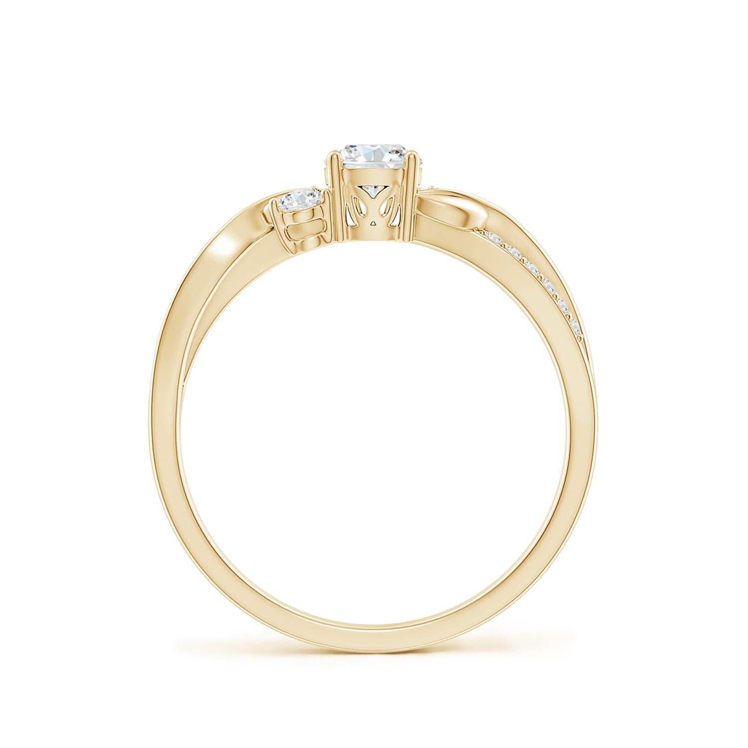 Lab-Grown Three Stone Diamond Twisted Vine Ring image 2