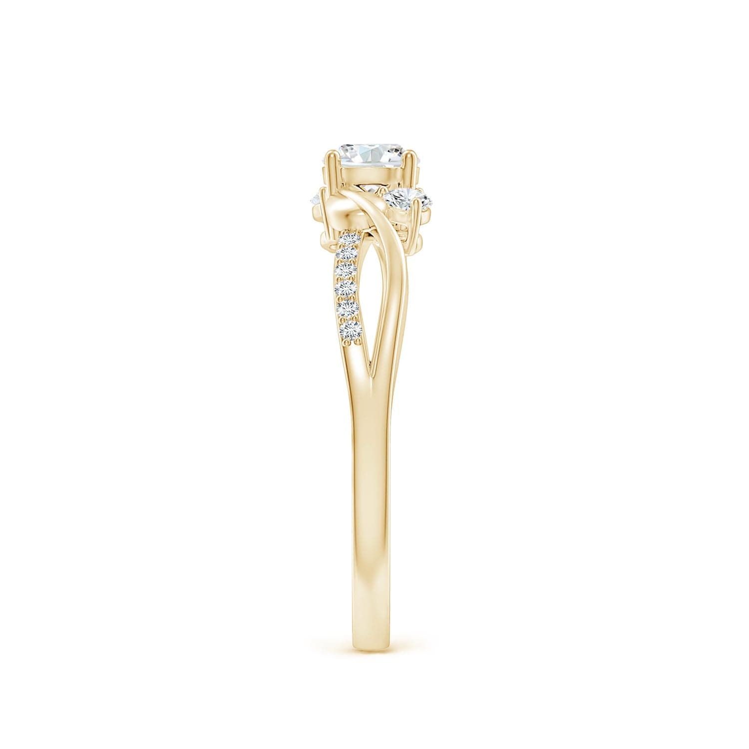 Lab-Grown Three Stone Diamond Twisted Vine Ring image 3