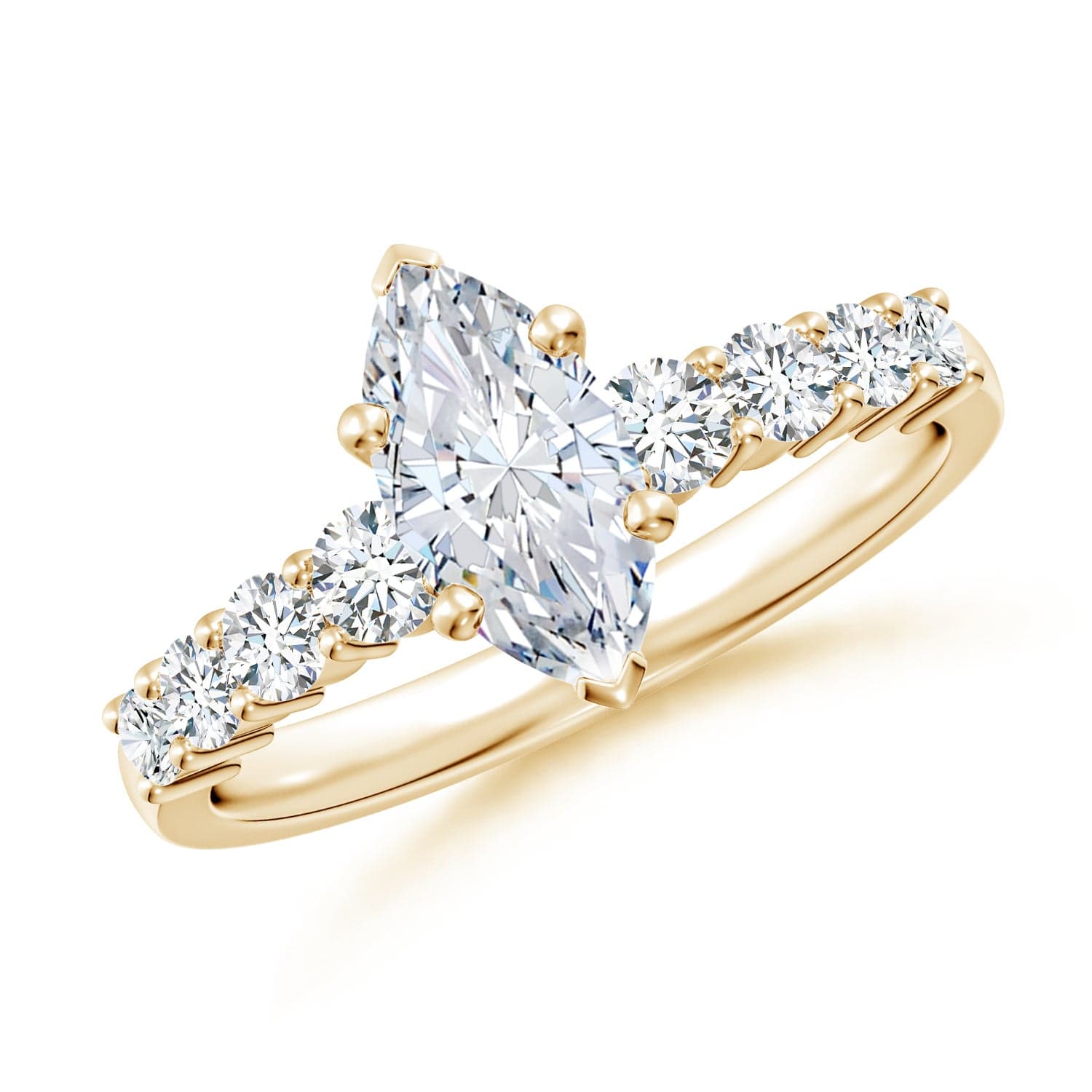 Lab-Grown Solitaire Marquise Diamond Graduated Engagement Ring image 1