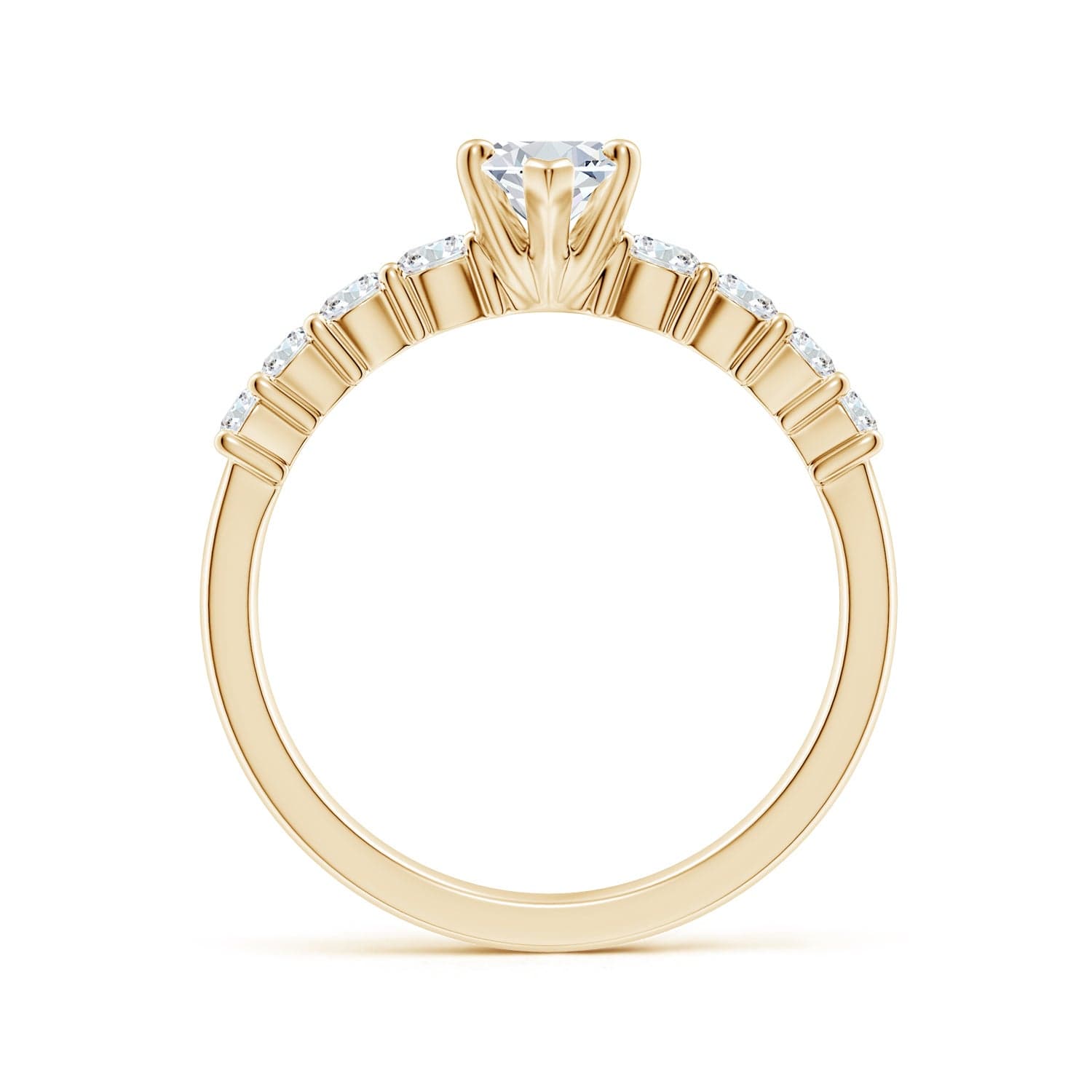 Lab-Grown Solitaire Marquise Diamond Graduated Engagement Ring image 2